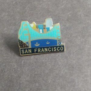 San Francisco Golden Gate Bridge Bay retro pin